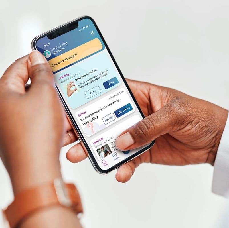 Mobile app experience for the Revi urinary incontinence study system